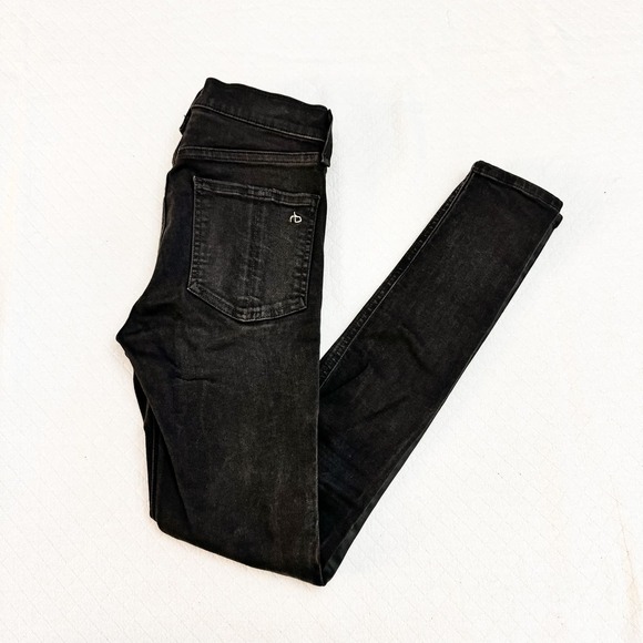 Rag & Bone High Rise Ankle Skinny Tuxedo Stripe Denim Jeans Size 24 - Picture 8 of 8